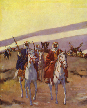The mighty host of the Ruala, Bedouin tribe of Arabia, on migration (colour litho)