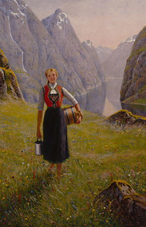 Dairymaid (oil on canvas)