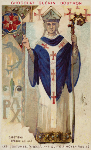 French bishop of the Capetian dynasty, 1000 (chromolitho)