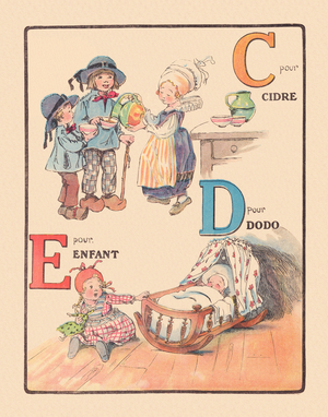 C pour Cidre - D pour Dodo - E pour Enfant, 1920 (illustration)