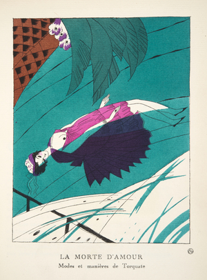 La Morte d'Amour, from a Collection of Fashion Plates, 1920 (pochoir print)