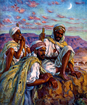 Group of Arab shepherds by Nasreddine Dinet (Alphonse-Étienne Dinet). 1861  1929. a French orientalist painter 1918