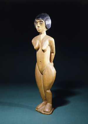 Standing Girls; Stehendes Madchen, c.1914-1915 (hand-painted carved wood)