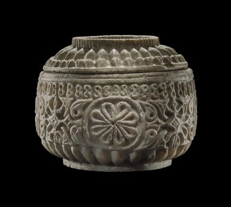 Carved bowl with lid, 801 (Marble)