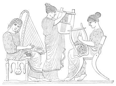 Greek musicians playing instruments