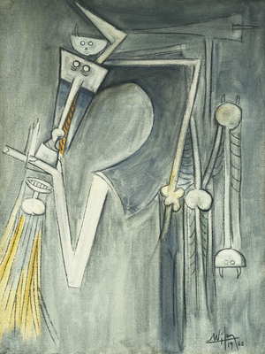Elegua, 1962 (oil on burlap)