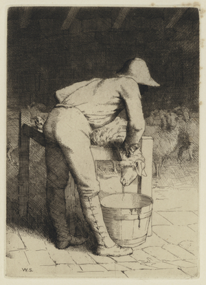 Bunyan's Pilgrim's Progress: The Butcher and the Sheep (etching)
