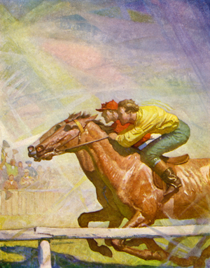 The Horse Race (colour litho)