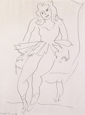 The Dancer, 1949 (pen and ink on paper)