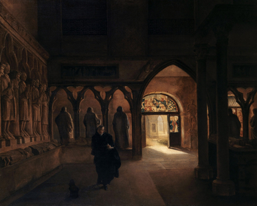 The 14th-century sculpture room at the Musée des Monuments Français, 1817 (oil on canvas)