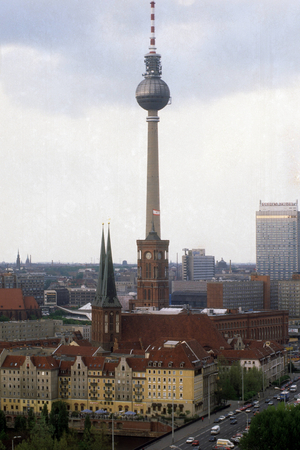 Society, cityscape of Berlin with TV Tower 1995 city City Total GER building..., 1995 (photo)