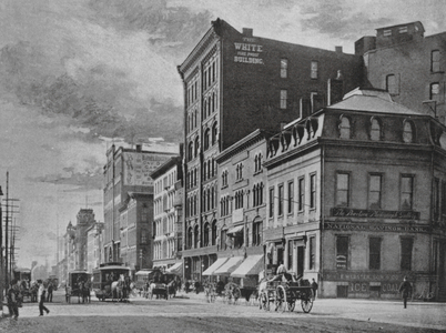 Buffalo, New York, Street Scene (b/w photo)