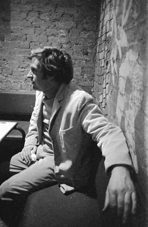 John Boorman, Marcello Mastroianni and Billie Whitelaw on set of Leo the Last, London, 1968-9 (b/w photo)