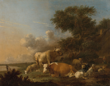 Landscape with Cattle, 1665-1688 (oil on canvas)