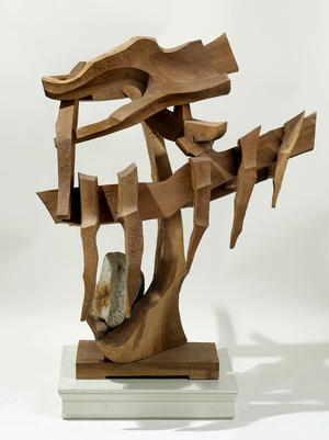 Icicles, 1982 (walnut wood & fieldstone)