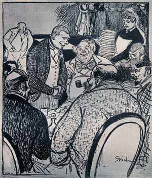 Paris Café scene, 1900s (print)