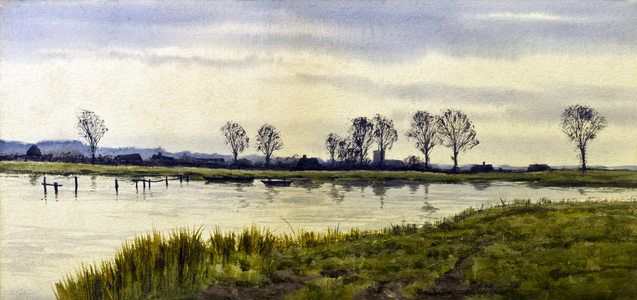 A Riverbank (w/c on paper)