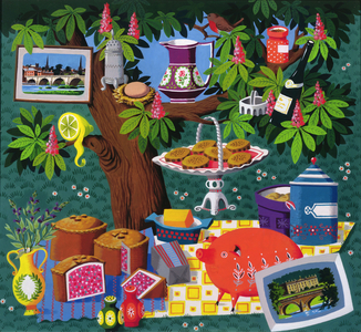 June: Derbyshire & Shropshire, c.1970 (gouache & w/c on paper)