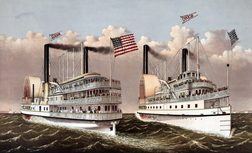 Drew and St. John: of the people's New York & Albany evening line, passing on the Hudson