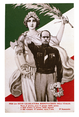 Political postcard : Postcard of fascist propaganda, Italy 1924