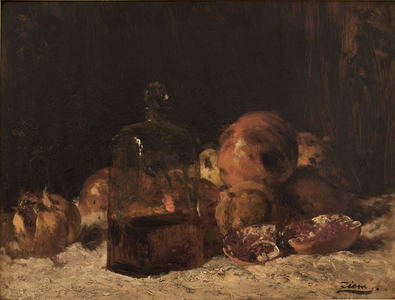 Nature morte au flacon et aux grenades, entre 1860 et 1865 (huile sur bois, carton)