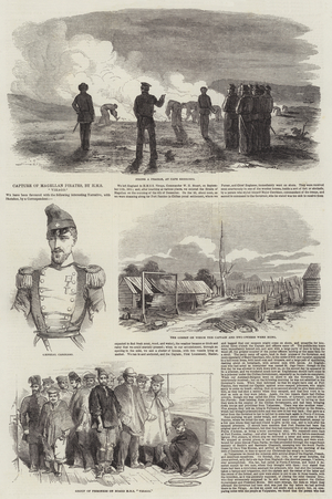 Capture of Magellan Pirates, by HMS "Virago" (engraving)