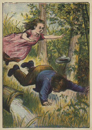 Up the Hill and Down (colour litho)