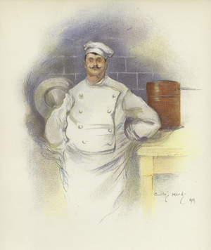Head Chef at the Savoy Hotel (colour litho)