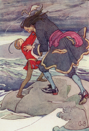 A fierce Fight ensued (colour litho)