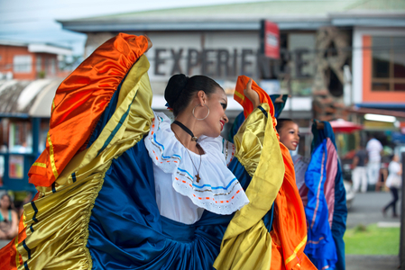 Local dances in La Fortuna village, Alajuela province, Costa Rica, Central America (photo)