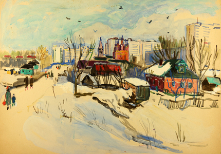 Yugozapad, Troparyova, 1975 (tempera on card)