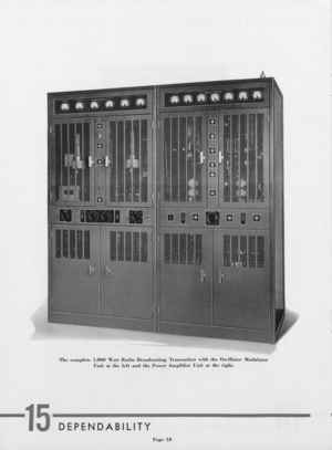 Western Electric Company's One Thousand Watt Radio Broadcasting Transmitter Equipped With An Oscillator Modulator Unit And A Power Amplifier Unit
