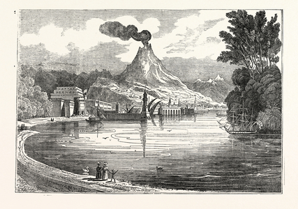 Representation of Mount Vesuvius, At the Surrey Zoological Gardens, UK, Britain, British, Europe, United Kingdom, Great Britain, European