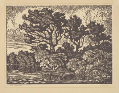 Willow and Cottonwood, about 1931 (linocut)