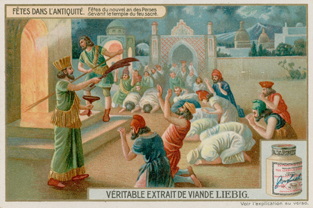 Festival of the New Year in Ancient Persia at the Temple of Sacred Fire (chromolitho)