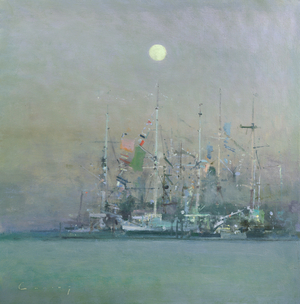 Tall Ships, Falmouth (oil on board)