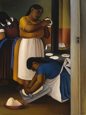 Tortilla Makers, Mexico Series # VI, 1932 (oil on canvas)