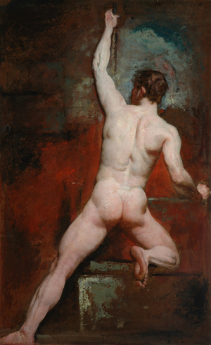 Study of Nude Man, c.1807-49 (oil on canvas)