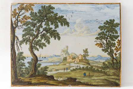 Coastal Landscape, c.1750-1799 (painted majolica)