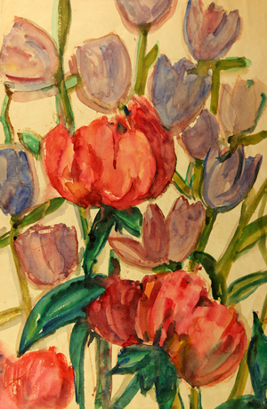 Flowers, 1961 (tempera on paper)