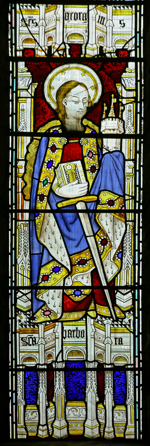 St Barbara (Modern by David Evans) (stained glass)