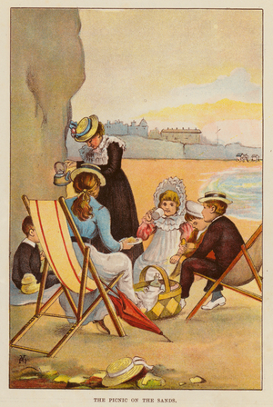 The Picnic on the Sands (colour litho)