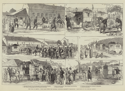 The War in Servia, Four Days with the British National Society's Transport (engraving)