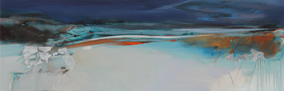 The Soul of Night, 2012, (oil and silver leaf on canvas)
