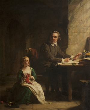 John Bunyan in Bedford Prison, late 19th century (oil on canvas)