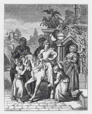 Illustration for Tennyson's poem, The Princess (engraving)
