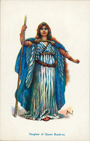 Daughter of Queen Boudica (colour litho)
