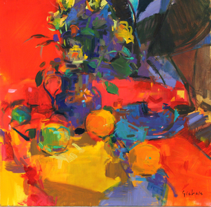 Cezanne Table (oil on canvas)