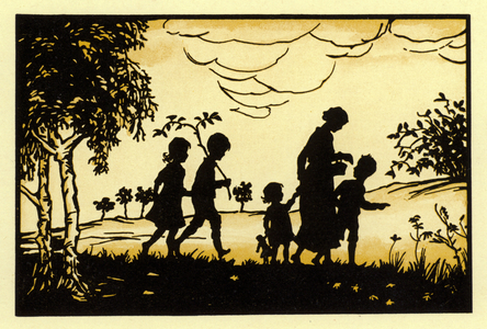 Silhouette from Sonnenkinder im Reigen des Jahres (colour litho)