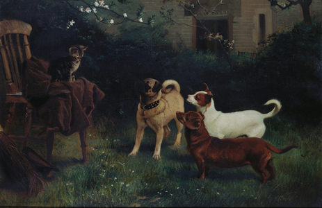 Cat and Dogs belonging to Queen Victoria, 1885 (oil on canvas)